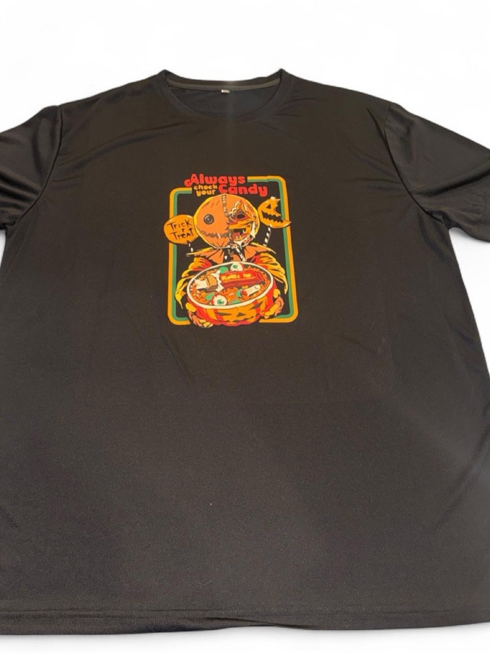Men's Black Halloween Graphic Tee with Sam Illustration